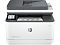 Фото-1 МФУ HP LaserJet Pro MFP 3103fdn, вид спереди: белый корпус с тёмно‑серым верхом, слева цветной экран, сверху автоподатчик, из фронтального выхода подан лист; показывает органы управления и выходной тракт.