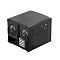 Фото-15 Корпус ПК Fractal Design Node 804, чёрный &mdash; вид под углом сзади со стороны прозрачной панели; верхняя сетка, задние решётки под вентиляторы и слоты PCI, через окно видны элементы внутреннего отсека. Контекст: общий вид корпуса с акцентом на вентиляцию сверху и сзади.