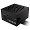 Фото-5 Блок питания для ПК Gigabyte P650SS - вид под углом: верхняя решётка вентилятора и боковая маркировка P650SS, жгут несъёмных кабелей выходит сбоку; чёрный корпус, фото важно для понимания вывода кабелей при сборке ПК