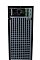 Фото-7 ИБП Systeme Electris Smart Save Online SRT G2 1500 VA SRTSE1500RTXLIG2 NC, вертикальная установка, крупный план верхней части задней панели, коммуникационный модуль, зелёная клеммная группа и вентиляционная решётка; изображение для карточки товара, показывает детали интерфейсного блока и сервисной зоны.