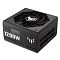 Фото-3 Блок питания для ПК ASUS TUF Gaming 1200W, вид сверху под углом; видны верхняя решётка вентилятора, боковая маркировка 1200W и матовый чёрный корпус, фото важно для оценки формы корпуса и визуальной идентификации модели.