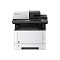 Фото-2 Лазерное МФУ Kyocera ECOSYS M2135dn, фронтальный вид: верхний сканер/ADF, панель управления по всей ширине и зона выхода бумаги, нижний лоток; белый корпус с чёрными элементами &mdash; для идентификации модели и расположения узлов.