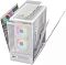 Фото-5 Корпус Formula V Crystal Z8 Cosmic Midi Tower, демонстрация со снятыми панелями. Видны верхняя сетчатая крышка, стеклянные боковые панели, передняя сетчатая панель и внутренний каркас белого корпуса. Изображение важно для понимания съёмных элементов и доступа к внутренним компонентам.
