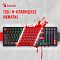 Фото-15 Механическая клавиатура A4Tech Bloody S98 Red, инфографика антигостинга. На изображении клавиатура показана сверху, поверх клавиш наложена схема матрицы, рядом крупная надпись о 100% N-клавишном нажатии; иллюстрация объясняет работу одновременных нажатий на странице товара.