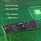 Фото-9 SSD Digma Mega M2 512GB DGSM3512GM23T M.2 2280, демонстрация компонентов; накопитель показан на зелёном графическом фоне рядом с подписями контроллера Maxio MAP1202 и типа памяти NAND 3D TLC; изображение важно для страницы товара как иллюстрация видимых элементов и заявленной архитектуры.