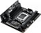 Фото-7 Материнская плата ASUS ROG STRIX X870-I GAMING WIFI mini-ITX AM5, вид спереди с установленным верхним модулем/радиатором над зоной накопителя. На фото заметны металлический кожух над PCIe, встроенный вентилятор в зоне I/O и элементы крепления, цвет чёрный/графитовый. Это фото важно для карточки товара, чтобы показать собранный верхний блок охлаждения и высоту над платой.