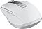 Фото-7 Беспроводная мышь Logitech MX Anywhere 3S, левый передний ракурс. На фото видны две боковые кнопки, металлическое колесо прокрутки, зелёный индикатор и светло-серый корпус с тёмной вставкой сверху; изображение показывает рабочие элементы мыши под углом для выбора модели на странице товара.