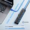 Фото-5 USB-хаб 5bites HB37-303PBK, демонстрация рядом с ноутбуком: чёрный концентратор подключён синим кабелем USB 3.0, в один из портов вставлено устройство, внизу показана шкала сравнения скорости USB 2.0 и USB 3.0; изображение показывает сценарий использования и интерфейс подключения для страницы о USB-хабе.