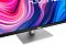 Фото-12 Монитор ASUS PA279CV, 27 дюймов, белый &mdash; крупный план нижней рамки и подставки. Видны логотип ASUS, линейка-разметка на нижней кромке, кнопки управления справа, серебристая стойка и основание. Изображение показывает элементы управления и конструкцию основания.