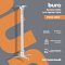 Фото-3 Кронштейн для проектора Buro PR04-100W, промо-изображение на сером фоне; на фото белая стойка с фиксацией высоты, верхней потолочной пластиной и нижним узлом с лапками, рядом указаны длина 60–100 см, нагрузка 15 кг и регулируемые поворот и наклон; изображение показывает основные параметры конструкции на странице товара.