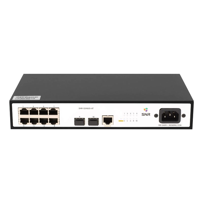 Фото Коммутатор SNR S2982G-8T-RPS Управляемый 10-ports, SNR-S2982G-8T-RPS