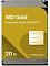 Фото-1 Жёсткий диск WD Gold WD203KRYZ 3.5" 20TB, вид спереди; на фото золотистая фронтальная наклейка с маркировкой WD Gold, обозначением Enterprise Class SATA HDD и ёмкостью 20TB, корпус с серебристыми верхней и нижней кромками; изображение показывает серию и объём накопителя для страницы товара.