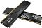 Фото-4 Комплект памяти ADATA XPG Lancer Blade AX5U6000C3616G-DTLABBK, композиция из двух планок крест-накрест на белом фоне. Показаны лицевые стороны радиаторов, нижние контакты и торцы модулей. Чёрный цвет. Изображение для страницы товара наглядно показывает комплектность и форму двух модулей с разных сторон.