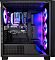 Фото-5 Настольный компьютер OSIO B59i Mini PC S59i-001B, вид слева на открытую боковую часть. На фото видны задний вентилятор, три фронтальных вентилятора, материнская плата ASUS, видеокарта и кожух блока питания. Изображение важно для страницы товара, так как показывает организацию пространства внутри корпуса.