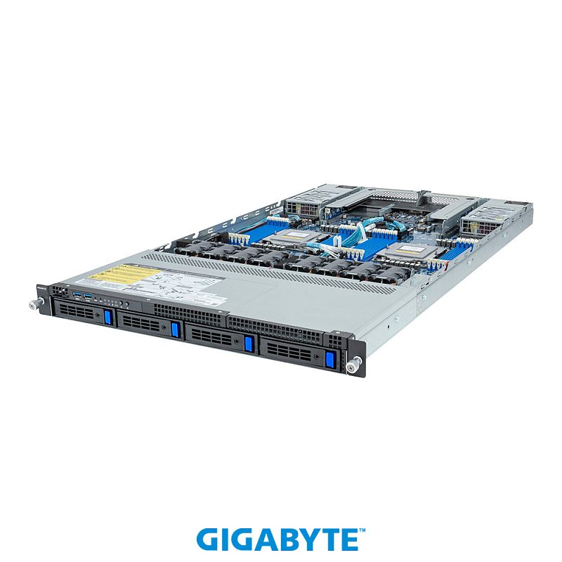 Фото-1 Серверnaya platforma gigabyte r183 z90 rev aav2 acv2 4x3 5, фронтальный вид; стоечный корпус с отсеками накопителей, индикаторами и вентиляционными зонами показан для страницы серверного оборудования. Описание фиксирует видимые элементы, чтобы изображение соответствовало теме страницы товара.