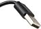 Фото-8 USB‑кабель веб-камеры Oklick C21FH, крупный план штекера. Видны разъём USB‑A и чёрная пластиковая оболочка кабеля. Подходит для страницы товара, потому что показывает интерфейс проводного подключения камеры.