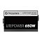 Фото-3 Блок питания Thermaltake Litepower 650W, вид сбоку на боковую панель; на фото чёрный корпус с крупной наклейкой Litepower 650W и обозначением серии Thermaltake Litepower Series Power Supply; изображение показывает маркировку модели на корпусе, что важно для идентификации устройства в карточке товара.