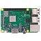 Фото-2 Одноплатный компьютер Raspberry Pi 3 Model B, вид сверху: зелёная плата с маркировками, GPIO‑гребёнкой, разъёмами HDMI, питания и аудио, а также USB и Ethernet; изображение показывает компоновку разъёмов для понимания совместимости с аксессуарами и корпусами.