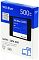 Фото-2 SSD WD Blue SA510 500GB, упаковка спереди: бело-синяя коробка с изображением 2,5-дюймового SSD, видны маркировка WD Blue SA510 и указание 500 GB; фото показывает комплектную упаковку и обозначение модели на странице товара.