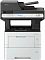 Фото-2 МФУ Kyocera ECOSYS MA4500X, вид спереди: автоподатчик с поднятым упором, центральная панель управления с экраном и кнопками, нижний модуль с фронтальной крышкой и выходным окном; серо‑чёрная цветовая схема; на белом фоне; важно для понимания размещения лотков и органов управления.