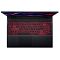 Фото-5 Ноутбук Acer Nitro 5 AN515-46, вид сверху на клавиатуру и тачпад; красная подсветка клавиш, цифровой блок справа, крупный тачпад и перфорация над клавиатурой, чёрный корпус на белом фоне; важно для страницы товара, чтобы оценить раскладку и рабочую поверхность.