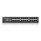 Фото-3 Коммутатор Zyxel GS1100-24E, фронтальный вид. На фото 24 порта RJ-45 в трёх группах и слева светодиодная матрица индикации Link/Act, Power и скорости. Изображение показывает расположение портов и индикации на странице товара.