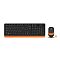 Фото-2 Комплект Клавиатура/мышь A4Tech  Беспроводной чёрный, FG1010 ORANGE