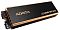Фото-4 SSD ADATA LEGEND 960 MAX, вид сверху в вертикальной ориентации; чёрная фактурная лицевая пластина, по краям медно-золотистые бортики, внизу видны вентиляционные прорези радиатора и часть печатной платы. Фото показывает верхнюю поверхность радиатора и торцевую конструкцию для страницы товара.