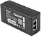 Фото-13 PoE‑инжектор DIGMA DNP65W52GTXP, вид снизу с шильдиком; на наклейке указаны модель и параметры, рядом маркировки «Data In» и «PoE Out», на торце два порта RJ45; важно для сверки модели и назначения портов.