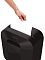 Фото-3 Уничтожитель бумаги Fellowes Powershred LX25, демонстрация подачи бумаги на белом фоне: рука вставляет лист в верхний слот, видна верхняя кромка панели с пиктограммами; важно для показа процесса подачи бумаги на странице товара.