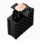 Фото-7 Кулер PCCooler RZ500 BK, вид сверху на основание: медные контактные площадки тепловых трубок и крепёжные отверстия/стойки по краям; демонстрирует узел прижима к процессору и конструкцию теплотрубок.