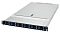 Фото-1 Серверная платформа ASUS RS700-E12 RS12U, вид спереди под углом: 1U серебристый корпус, 12 фронтальных корзин 2,5" с синими фиксаторами и синие винты на ушах; показывает количество и расположение отсеков на лицевой панели.