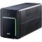 Фото-2 ИБП APC by Schneider Electric Back-UPS 1600VA BX1600MI-GR, вид спереди с другого угла; на фото чёрный tower-корпус с боковыми вентиляционными прорезями и зелёной световой полосой на лицевой панели; изображение показывает корпус сбоку и фронтальную часть.