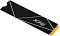 Фото-5 SSD ADATA XPG GAMMIX S70 Blade AGAMMIXS70B-1T-CS, M.2 2280, 1 ТБ &mdash; радиатор в отдельном кадре; показана чёрная тонкая пластина-радиатор с логотипом XPG, диагональными светлыми линиями и защитной плёнкой по торцу, изображение помогает показать комплектный элемент охлаждения для страницы модели.