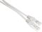 Фото-3 Патч-корд Lanmaster UTP Cat 5e TWT-45-45-0.5-GY, серый, 0,5 м &mdash; крупный план двух коннекторов RJ45 под углом; видны прозрачные корпуса штекеров, цветовая раскладка жил и литые серые колпачки. Фото показывает исполнение разъёмов для страницы товара с сетевым патч-кордом.