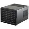 Фото-1 Корпус SilverStone SST-SG13B Sugo, вид спереди-слева: чёрный компактный cube case с сетчатой фронтальной панелью, верхней вентиляционной решёткой и фронтальными разъёмами USB и аудио; фото показывает внешний дизайн и расположение портов для страницы товара.