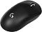 Фото-16 Мышь Logitech G Pro X Superlight 2 SE, вид сверху справа; на фото чёрный изогнутый корпус с колёсиком прокрутки, логотипом G на спинке и надписью SUPERLIGHT на правой боковине; изображение показывает профиль корпуса и маркировку серии для страницы товара с мышью.