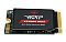 Фото-3 SSD Patriot Viper VP4000 Mini, низкий фронтальный ракурс: показаны лицевая наклейка, укороченная плата M.2 2230, разъём справа и нижняя кромка с электронными компонентами; изображение дополняет страницу товара обзором конструкции с малого угла.