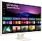 Фото-4 Монитор LG 32SR50F‑W (MyView Smart Monitor) 31,5", ракурс 3/4 спереди с другой стороны: белый корпус, подставка с круглым отверстием, на экране webOS; белый фон; важно — показывает внешний вид под другим углом обзора.