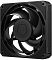 Фото-2 Корпусный вентилятор ID-COOLING AT-120-K, вид спереди под углом; видны чёрная крыльчатка, утолщённая рамка и ребристая боковая вставка; ракурс помогает оценить толщину корпуса и форму вентилятора на странице товара.