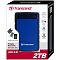 Фото-2 Внешний жёсткий диск Transcend StoreJet 25H3 TS2TSJ25H3B — коробка упаковки; на лицевой стороне логотип Transcend, изображение синего диска, маркировка StoreJet 25H3 и указание 2TB, внизу надпись USB 3.0; фото показывает товар в розничной упаковке.