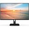 Фото-1 Монитор Philips 24E1N1100A, вид спереди; чёрные тонкие рамки и логотип Philips на нижней панели; стойка с отверстем для кабелей и прямоугольное основание, на экране фото морского берега &mdash; важно для оценки дизайна и формы подставки.