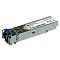 Фото-2 Трансивер SFP ORIGO OFM310GT, вид под углом: металлический модуль с откидной защёлкой, наклейка с маркировкой и корпусными вырезами, торец оптического порта. Изображение для страницы товара, чтобы показать внешний вид и элементы фиксации в SFP-слоте.