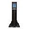 Фото-2 ИБП Штиль STR1101SL 1000 rack/tower 2U, вид спереди. На фото показана узкая передняя панель чёрного корпуса с LCD-дисплеем, четырьмя кнопками управления и вертикальной вентиляционной решёткой. Для страницы товара это важно, потому что хорошо видны экран и органы управления.