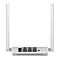 Фото-3 Wi-Fi роутер TP-Link TL-WR820N, вид сзади на белом фоне: разъём питания, порт WAN, два порта LAN и кнопка WPS/Reset, две белые антенны по краям; важно для страницы товара, чтобы показать набор портов для подключения кабелей.