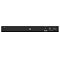 Фото-2 Коммутатор D-Link DGS-1210-28/ME, вид сзади; видны тумблер питания, зелёная клемма RPS, разъём питания IEC и винт заземления, корпус чёрный; фото показывает питание и резервный вход на тыльной панели для страницы товара.