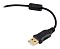 Фото-9 Мембранная клавиатура OKLICK 757G HW2, крупный план кабеля и USB-штекера. Чёрный плетёный провод, ферритовый фильтр и прямой USB-A разъём; изображение показывает тип подключения для страницы товара.