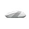 Фото-9 Мышь A4Tech FG1010 White — профиль сбоку: вытянутый корпус с серой рельефной вставкой по центру; фото нужно, чтобы на странице товара оценить высоту и силуэт мыши.