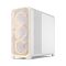Фото-5 Корпус Fractal Design Meshify 3 XL Ambience Pro RGB TG Clear Tint, белый, вид спереди справа под углом; на фото три фронтальных вентилятора с подсветкой, сетчатый фасад и боковая перфорация на правой панели; изображение показывает форму корпуса и фронтальную систему охлаждения для страницы товара.
