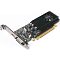 Фото-2 Видеокарта ZOTAC GeForce GT 1030, вид под углом: чёрная плата с низкопрофильным радиатором и небольшим вентилятором ZOTAC, на планке видны HDMI и DVI, фото показывает компактную конструкцию карты.